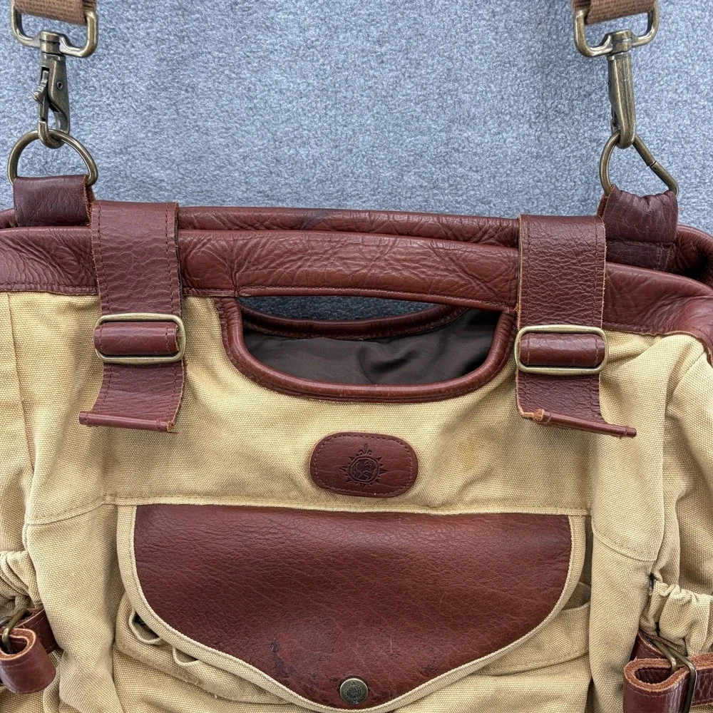 Buffalo Jackson Tote Mens Canvas Leather Travel Bag Commuter Safari Duffle